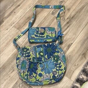 Vera Bradley Floral Blue and Green Women's Bag Set